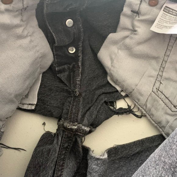 Levi's 501 High Waist Cutoff Raw Frayed Hem Denim Jean Shorts Size 26 Black - Picture 6 of 13